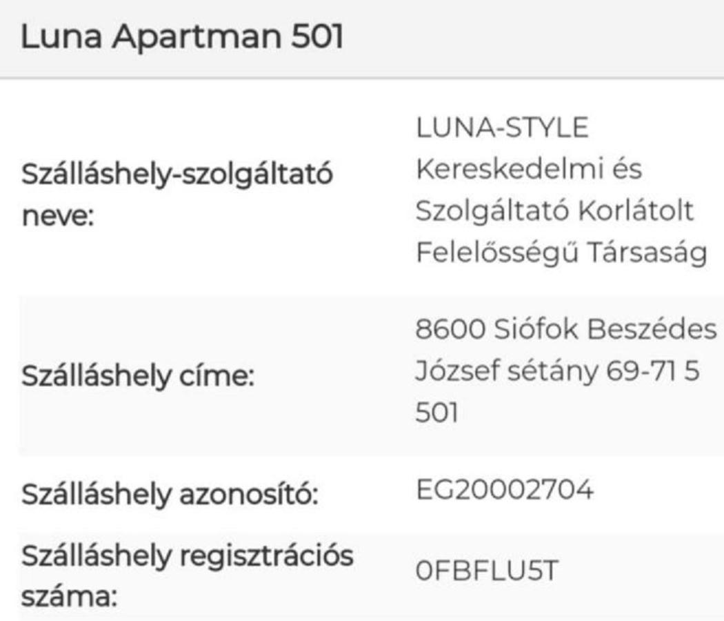 Luna Apartman501 Siófok Buitenkant foto